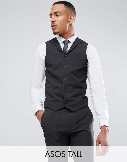 ASOS DESIGN Tall super skinny fit suit in charcoal, 3 of 4