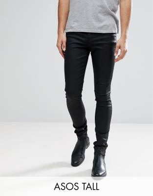 tall black coated skinny jeans