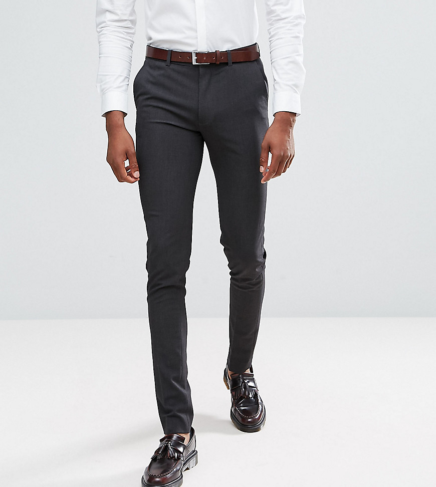 ASOS DESIGN Tall super skinny smart trousers in charcoal-Grey