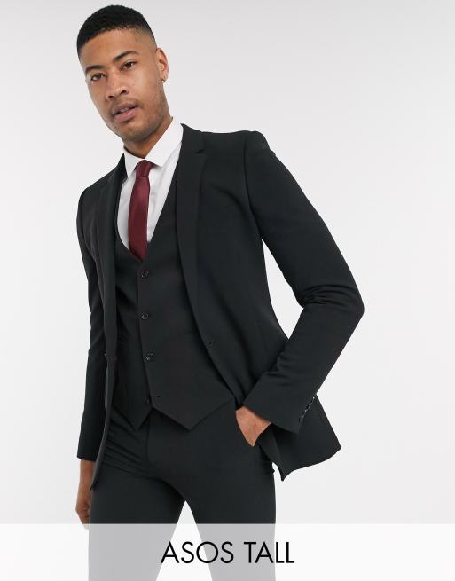 ASOS DESIGN Tall super skinny suit in four way stretch in black