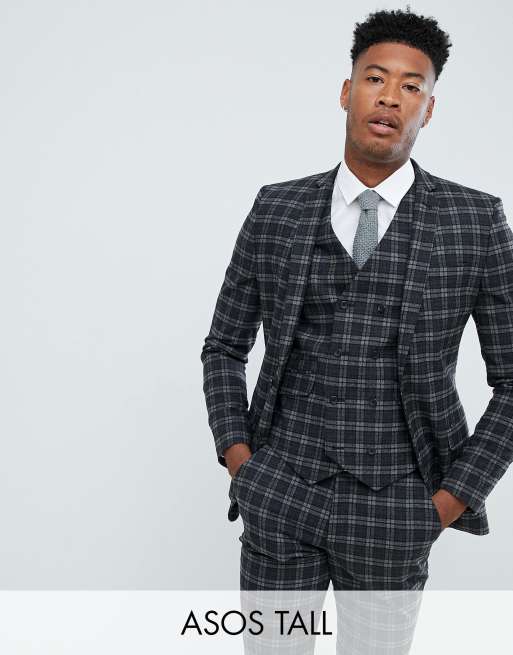 Asos grey check on sale suit