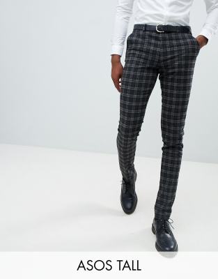 mens skinny check pants