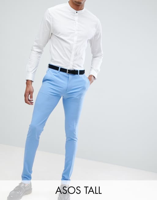 Provenceblåt jakkesæt med superskinny pasform fra ASOS DESIGN Tall, 3 af 4
