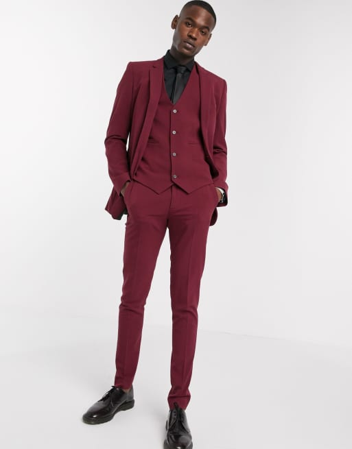 Burgundy on sale tuxedo vest