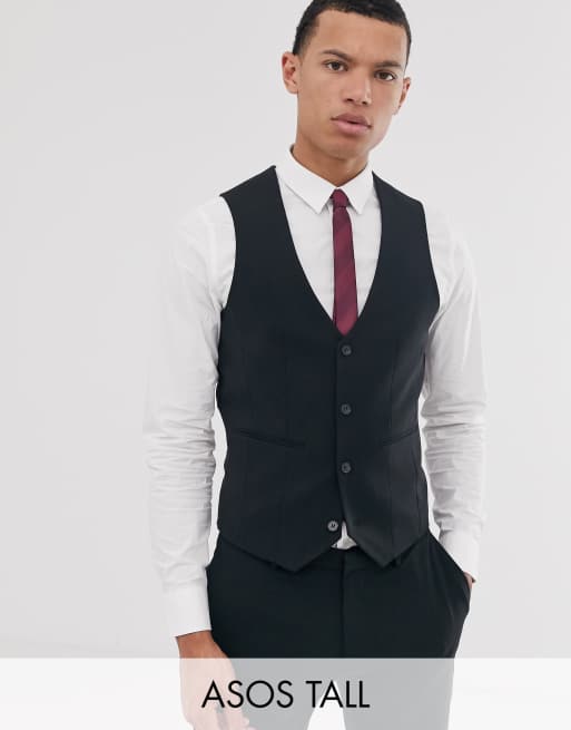 Asos black clearance waistcoat