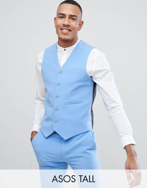 Provenceblåt jakkesæt med superskinny pasform fra ASOS DESIGN Tall, 4 af 4