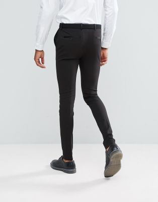 mens super skinny black trousers