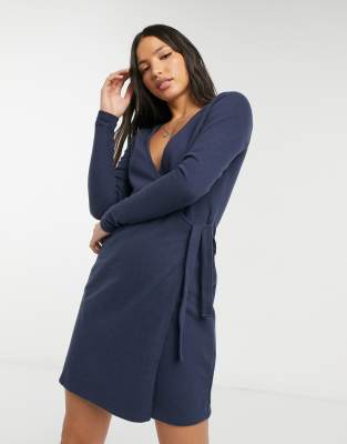 asos blue wrap dress