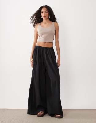 ASOS DESIGN Tall super wide leg pants in black black 12790₽