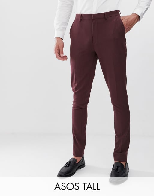 ASOS DESIGN Tall - Superskinny kostuum in bordeauxrood, 3 van 4