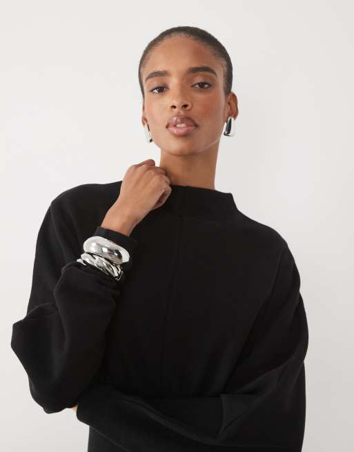 ASOS DESIGN Tall supersoft cinched waist mini dress in black, 3 of 4