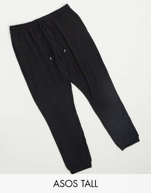 ASOS DESIGN Tall supersoft slim leg trackies in black