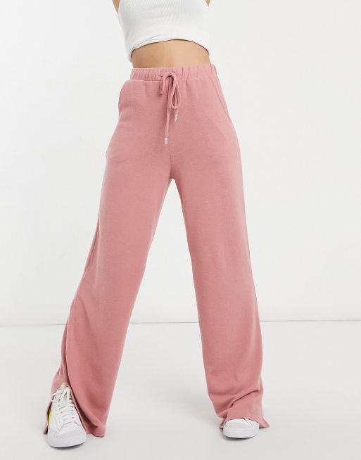 Slashleg Sweatpants in Sepia Pink With Wide Leg Silhouette – Wear One's At