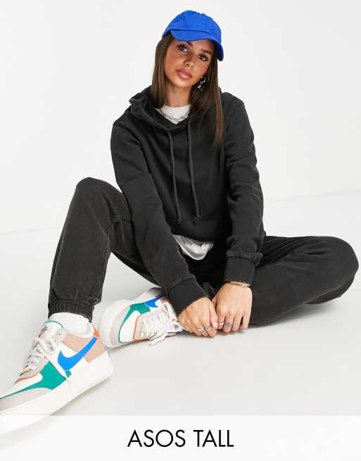 ASOS DESIGN Tall - Survêtement avec sweat à capuche et jogger - Anthracite délavé 