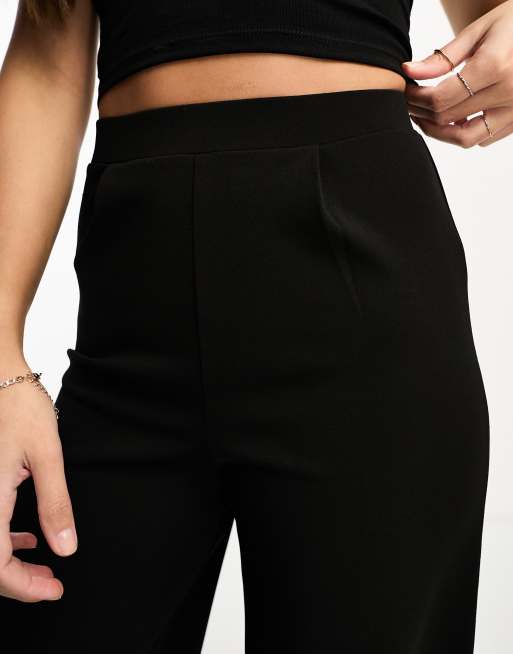ASOS DESIGN Tall – Svarta, figursydda byxor i jersey med vida ben, 3 av 4