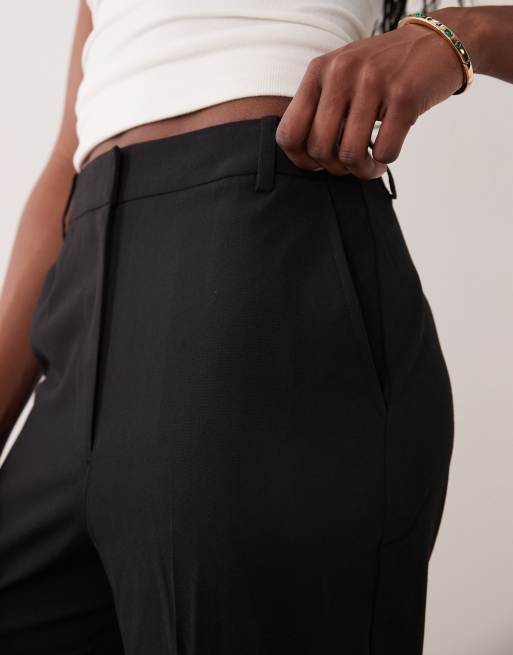 ASOS DESIGN Tall – Svarta figursydda byxor med smal passform och raka ben, 4 av 5