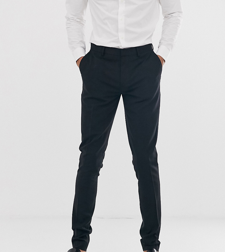 ASOS DESIGN – Tall – Svarta kostymbyxor med exra smal passform