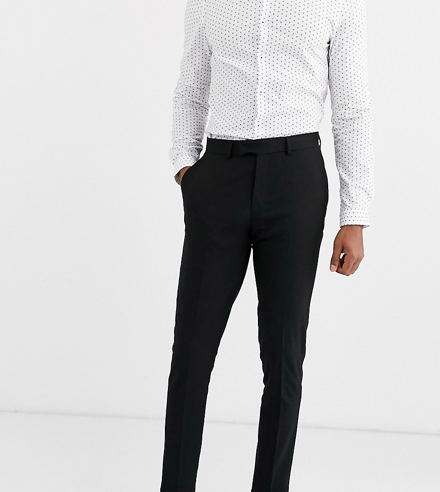 ASOS DESIGN – Tall – Svarta kostymbyxor med smal passform