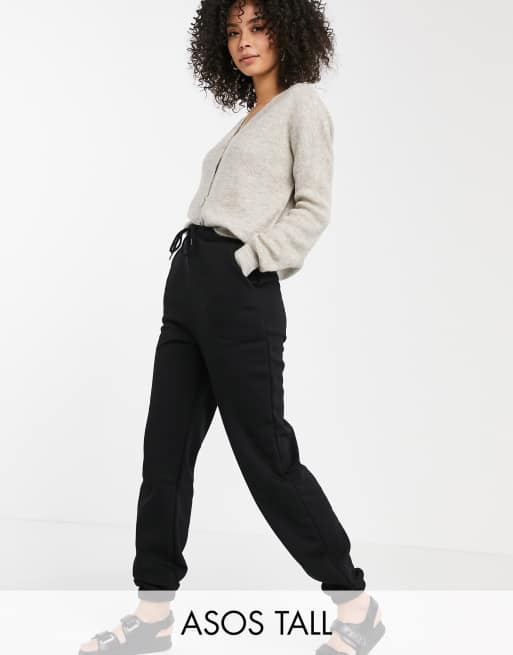ASOS DESIGN Tall – Svarta mjukisbyxor i oversize