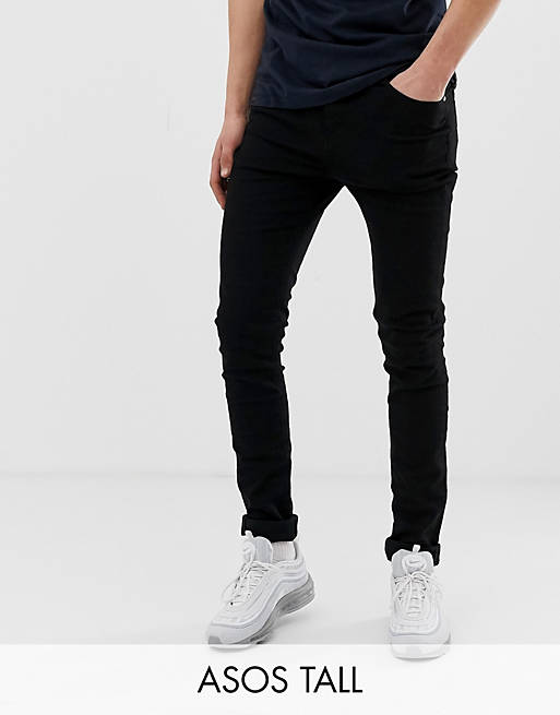 ASOS DESIGN Tall – Svarta superskinny jeans