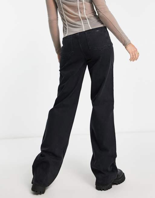ASOS DESIGN Tall – Svarta, tvättade dad jeans med vida ben, 2 av 4