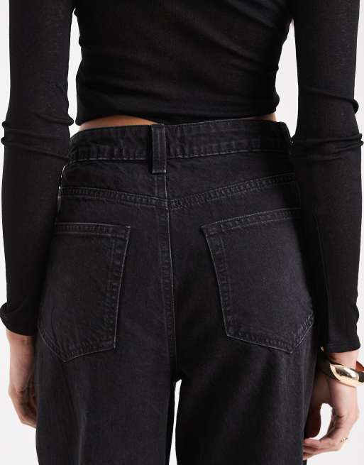 ASOS DESIGN Tall – Svarta, tvättade jeans i slim fit med barrelben, 4 av 5