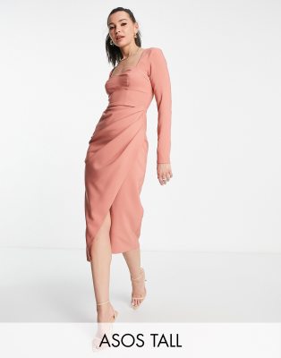 Asos terracotta hot sale dress