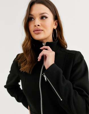 Asos design swing hot sale coat with zip front