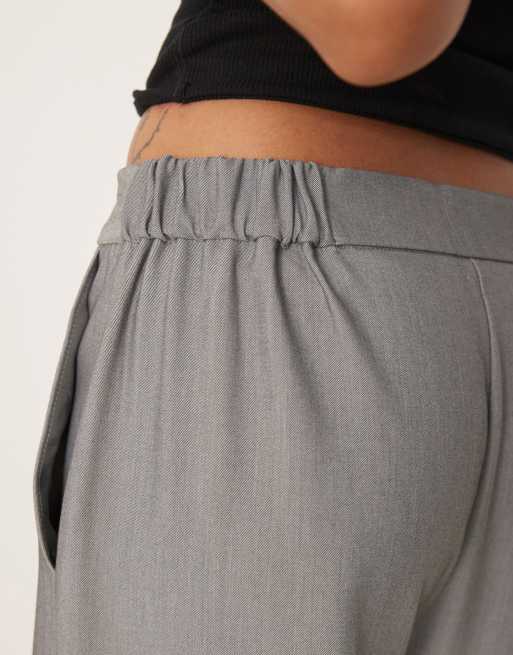 ASOS DESIGN Tall – Szare luźne eleganckie spodnie z prostymi nogawkami, 5 z 5