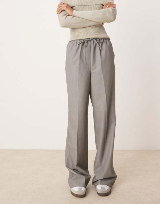 ASOS DESIGN Tall – Szare wciągane spodnie o dopasowanym kroju, 2 z 5