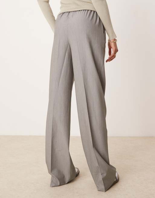 ASOS DESIGN Tall – Szare wciągane spodnie o dopasowanym kroju, 4 z 5