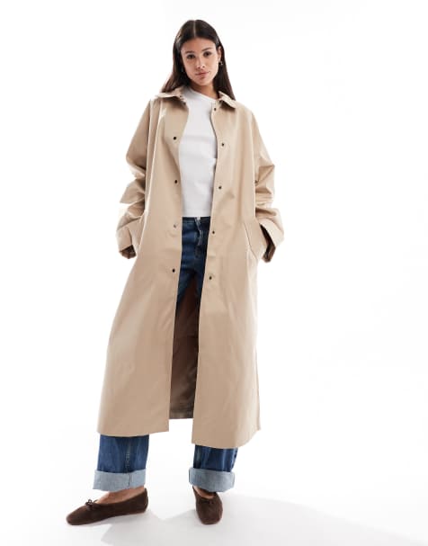 ASOS DESIGN Tall – Szarobeżowy trencz o wydłużonym fasonie - view 1