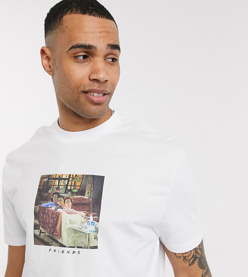 ASOS DESIGN Tall - T-shirt comoda con stampa fotografica Friends-Bianco
