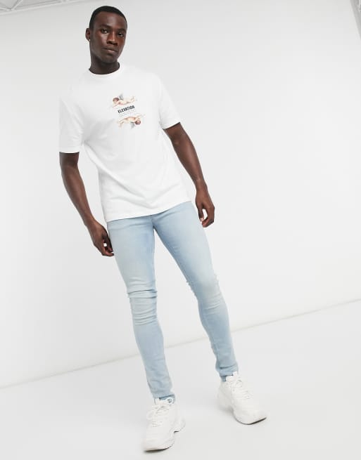 ASOS DESIGN Tall - T-shirt décontracté imprimé angelot et texte - Blanc, 4 de 4