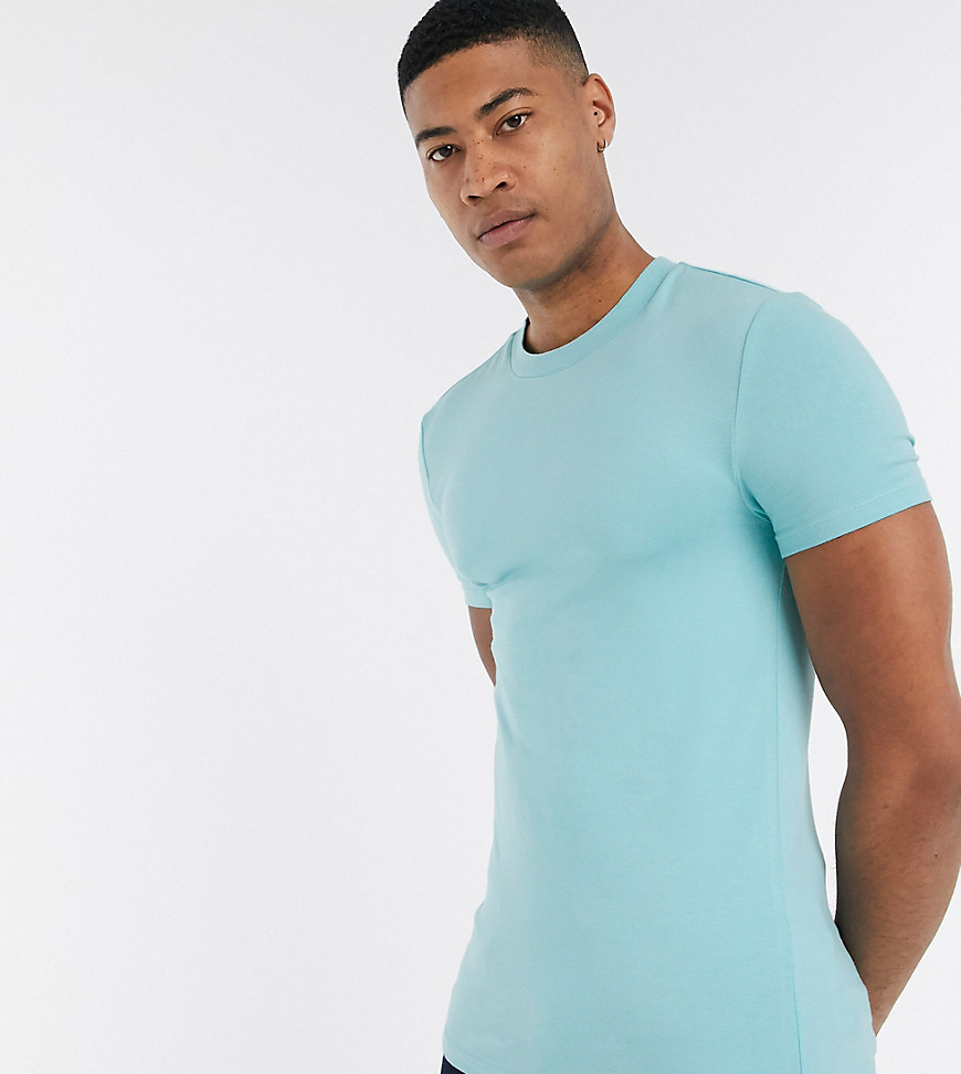 ASOS DESIGN Tall - T-shirt girocollo attillata in cotone biologico blu