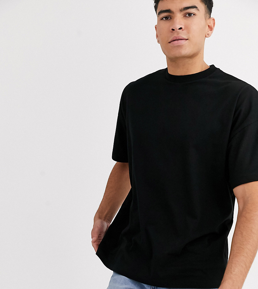 ASOS DESIGN Tall - T-shirt girocollo oversize nera-Nero
