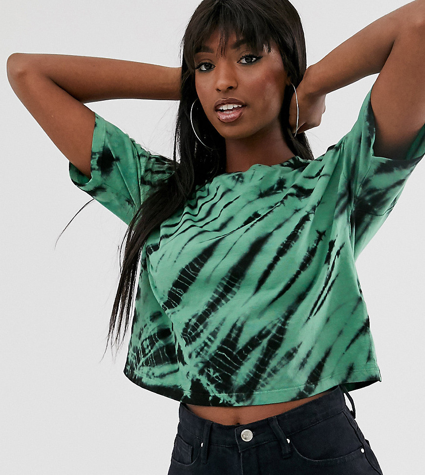 ASOS DESIGN Tall - T-shirt in groen met tie-dye-Multi