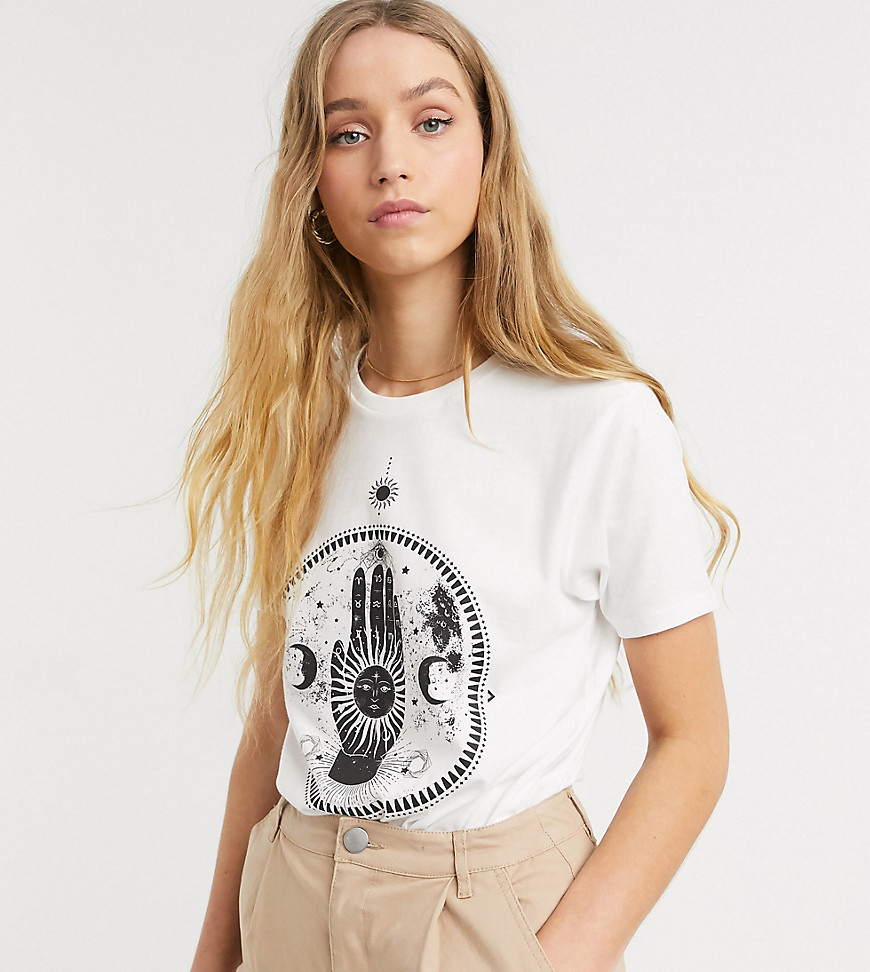 ASOS DESIGN Tall – T-shirt med stjärntecken-Vit