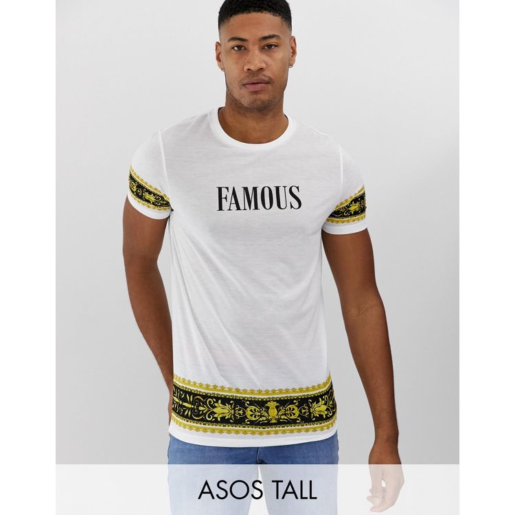 ASOS Oversized T-shirt With Baroque Back Print in Black for Men