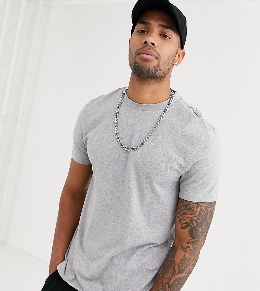 ASOS DESIGN Tall t-shirt with crew neck in grey marl