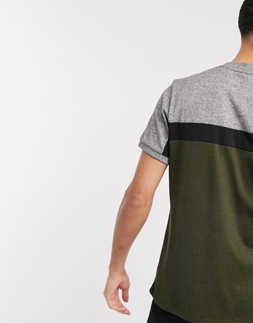 ASOS DESIGN Tall – T-shirt z grubego dżerseju z kontrastowymi wstawkami HWHQ