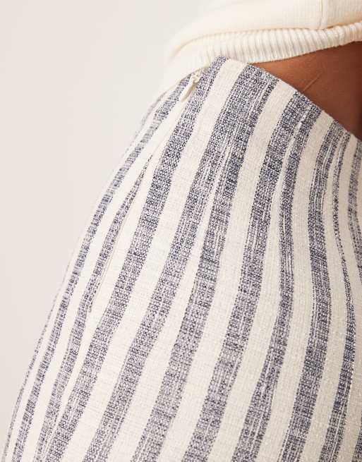 ASOS DESIGN Tall tailored boucle pants in blue stripe