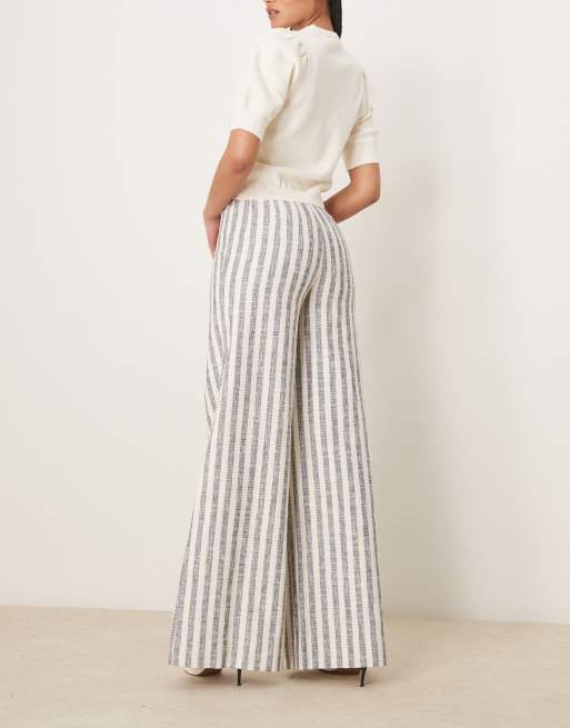 ASOS DESIGN Tall tailored boucle pants in blue stripe