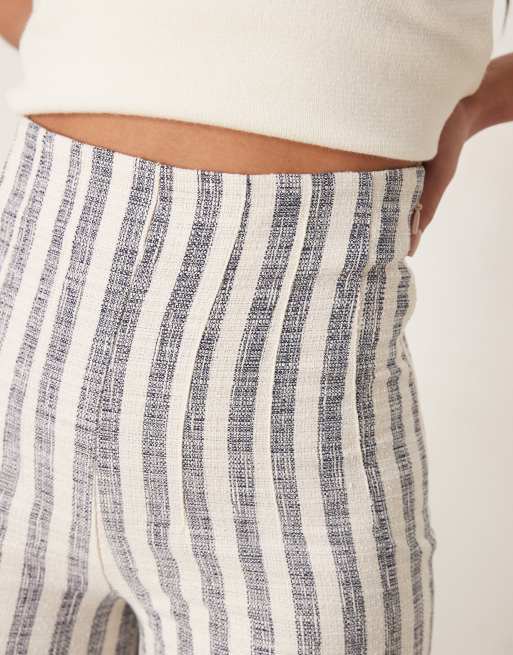 ASOS DESIGN Tall tailored boucle pants in blue stripe