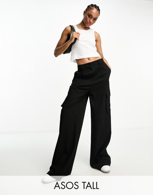 ASOS DESIGN tailored straight leg pants in black