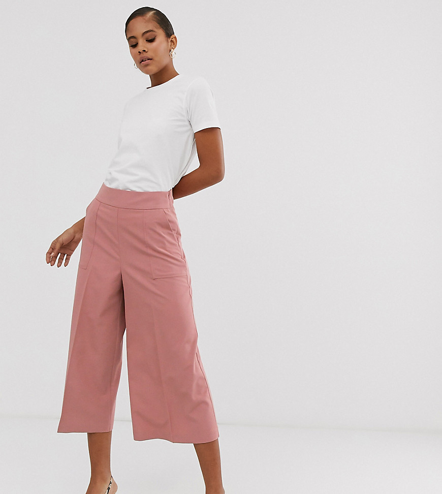 ASOS DESIGN Tall tailored clean culottes-Pink