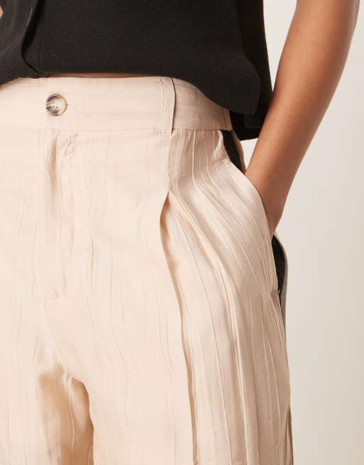 ASOS DESIGN Tall tailored contrast panel trousers in stone , 4 of 5