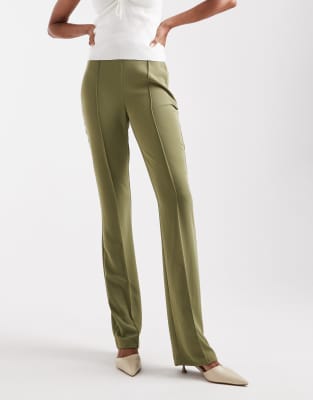 Asos Design Tall Tailored Flare Pants In Green