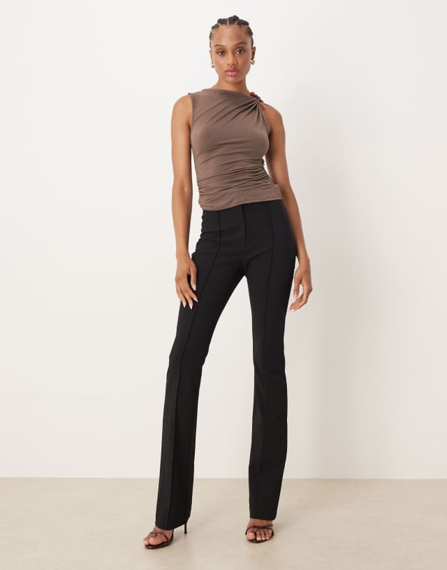 black dress pants for women tall ASOS Design Tailored Flare Suit in do not dry clean Maxi_Raven_Dress Buy Black/White Animal Print Duration:4 Days