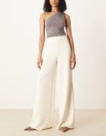 [ASOS DESIGN] ASOS DESIGN Tall tailored high waist corset detail palazzo pants in buttermilk-Neutral 14 Buttermilk